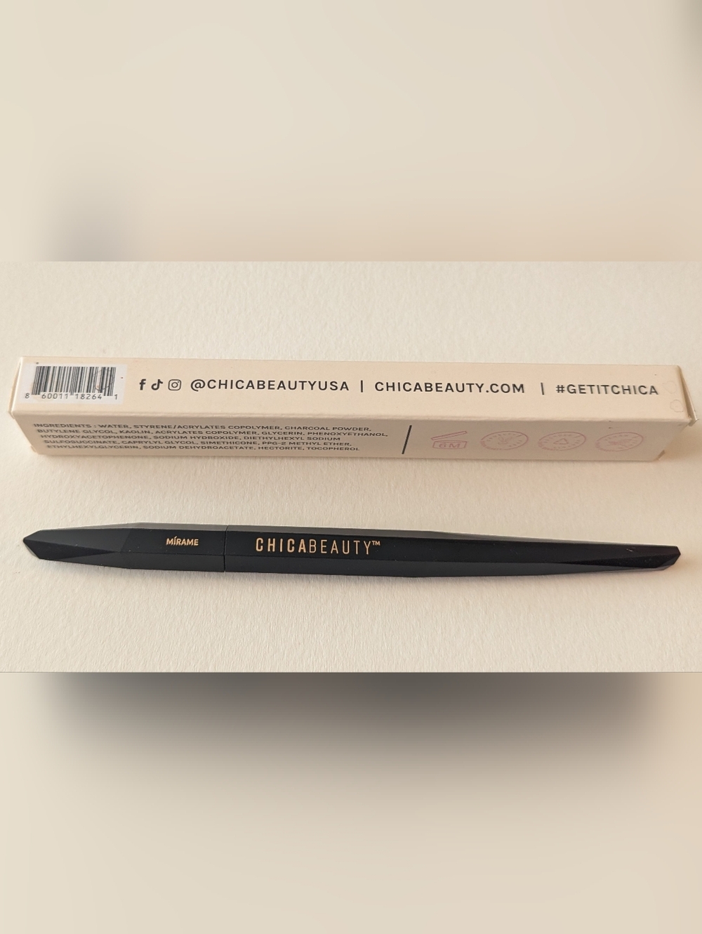 NIB ChicaBeauty Mirame Black Matte Liquid Eyeliner - Picture 2 of 2